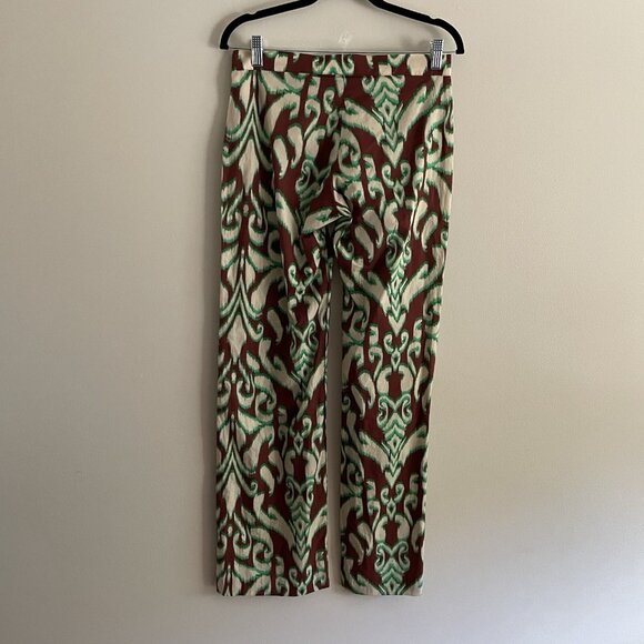 Zara Women XS Boho Retro Mid Rise Straight Leg Selena Cotton Printed Pants NWT - Picture 8 of 13
